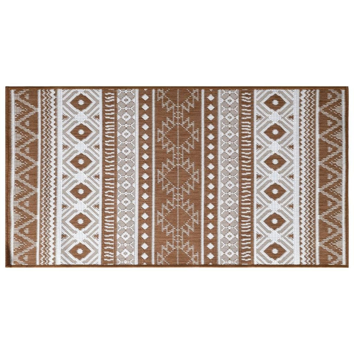 VIDAXL Tapis d'exterieur marron et blanc 80x150 cm design reversible