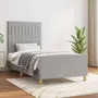 VIDAXL Cadre de lit avec tete de lit Gris clair 80x200 cm Tissu
