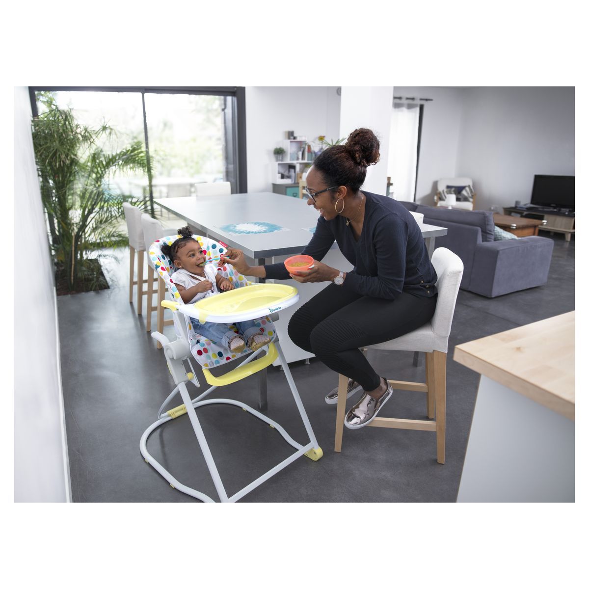 BADABULLE Chaise Haute compacte Jaune
