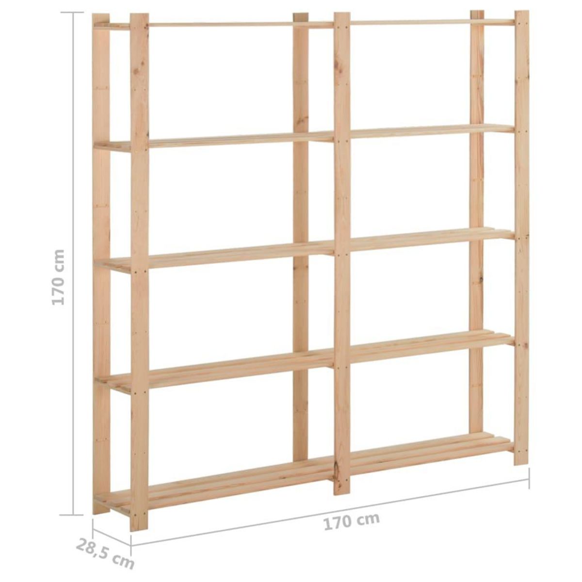 VIDAXL Etagere de stockage 5 niveaux 170x28,5x170cm Bois de pin massif