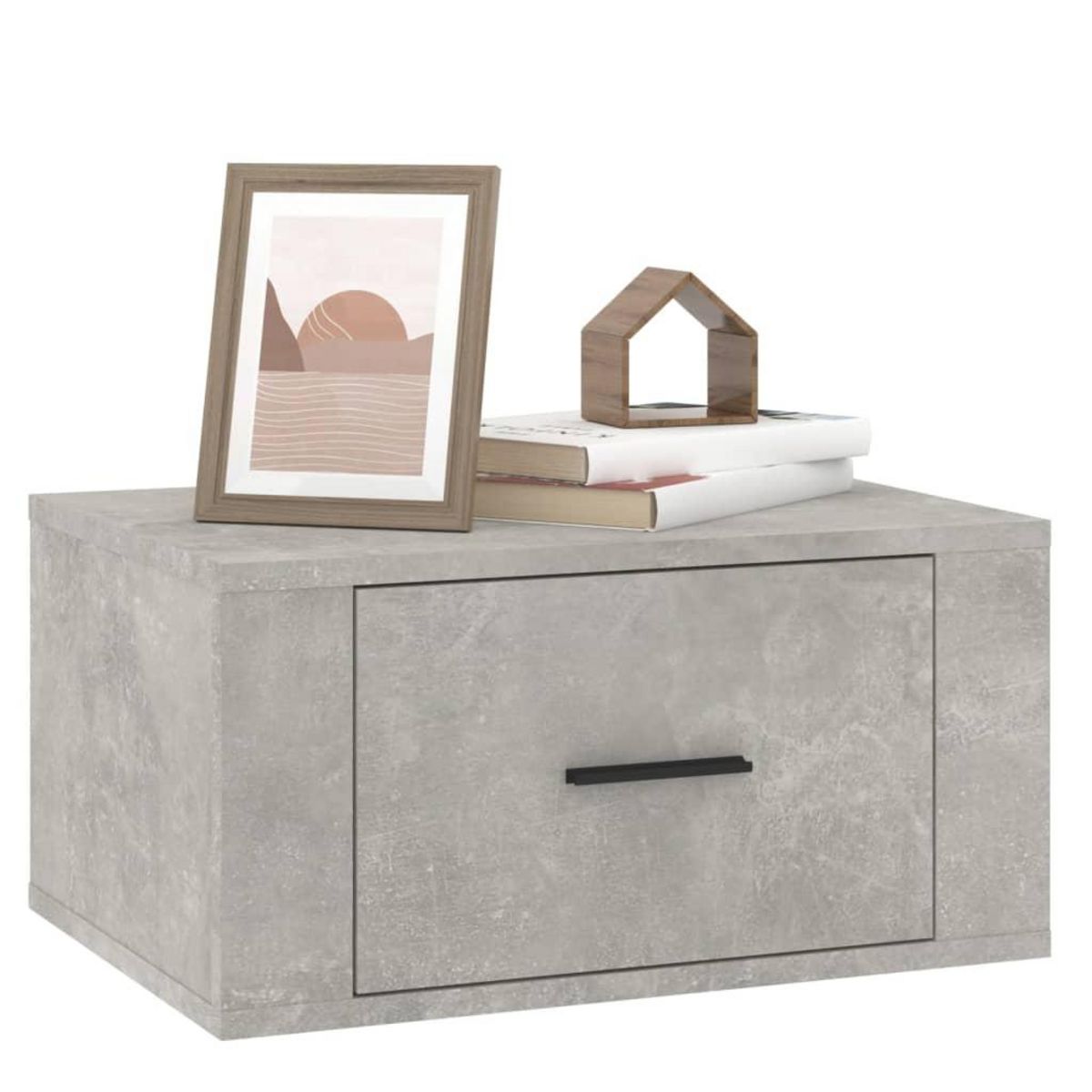 VIDAXL Table de chevet murale Gris beton 50x36x25 cm