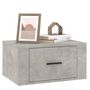 Voir la diapositive 4 : VIDAXL Table de chevet murale Gris beton 50x36x25 cm