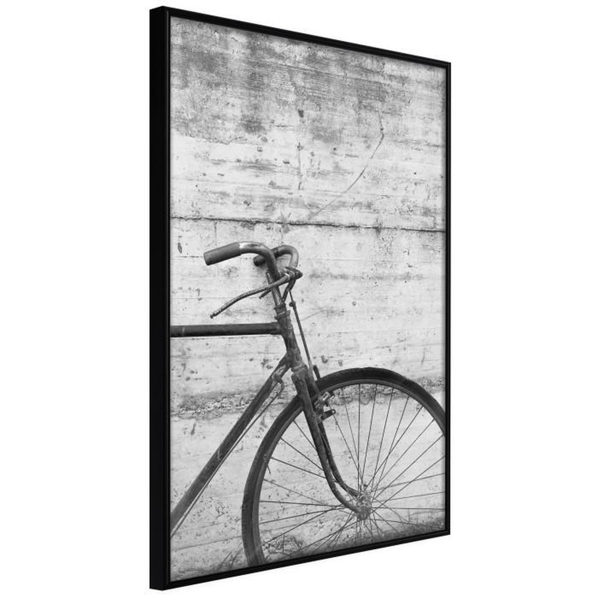 Paris Prix Affiche Murale Encadrée  Bicycle Leaning Against the Wall. Coloris disponibles : Jaune, Noir