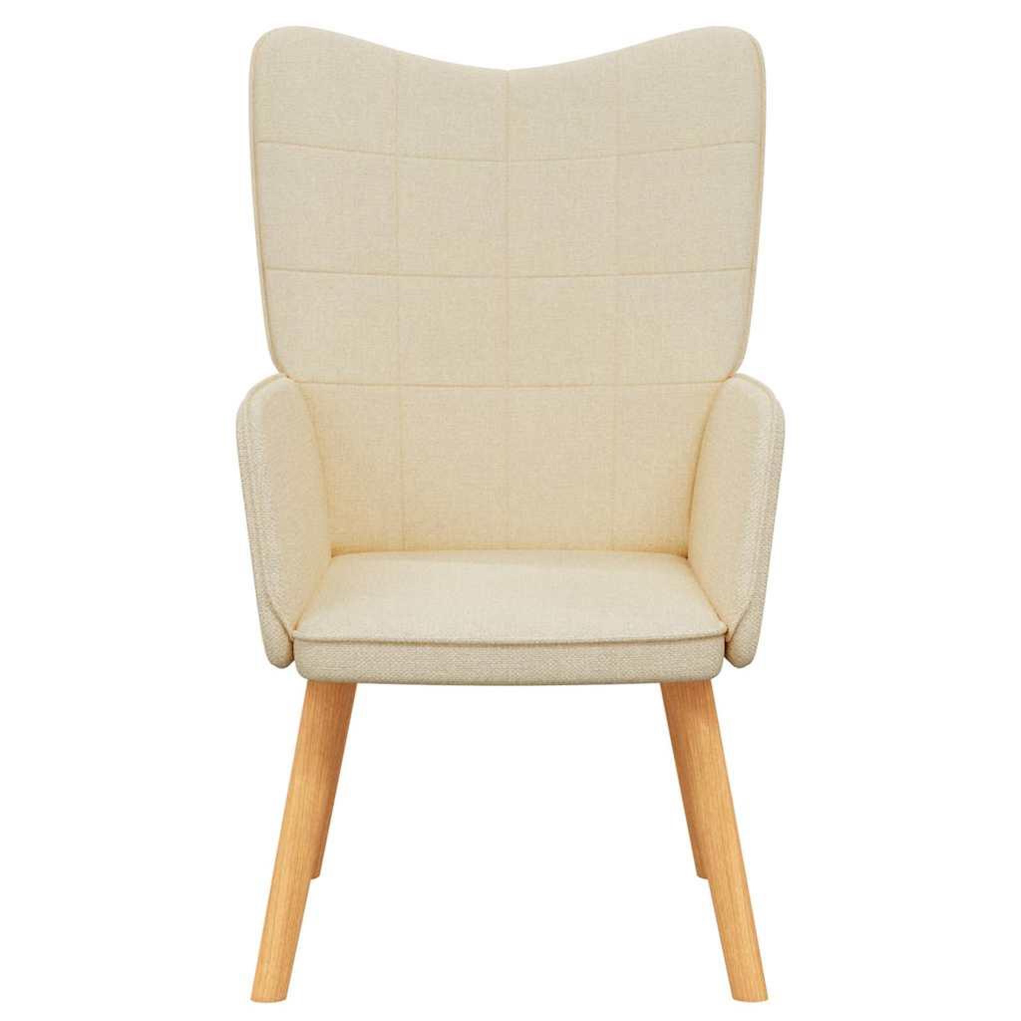Voir la diapositive 3 : VIDAXL Chaise de relaxation Creme Tissu