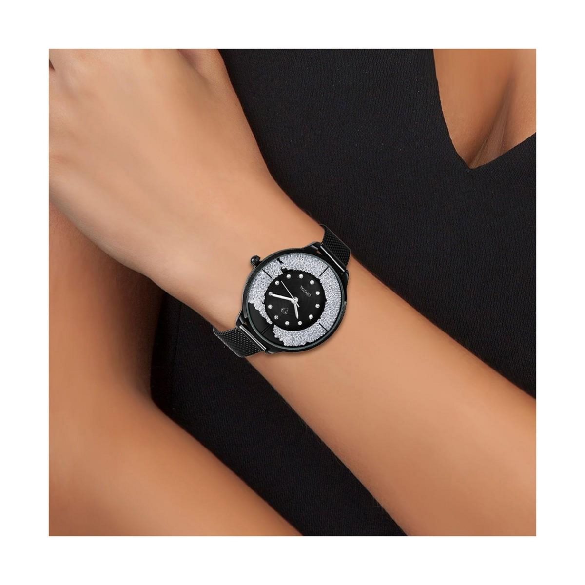 SC CRYSTAL Montre Elsa SC Crystal ornée de Cristaux scintillants