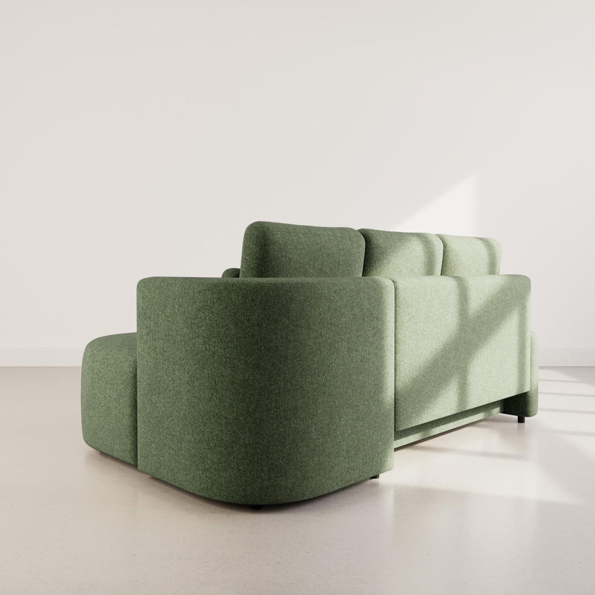 LISA DESIGN Mahina - canapé d'angle droit 4 places convertible avec coffre en tissu texturé