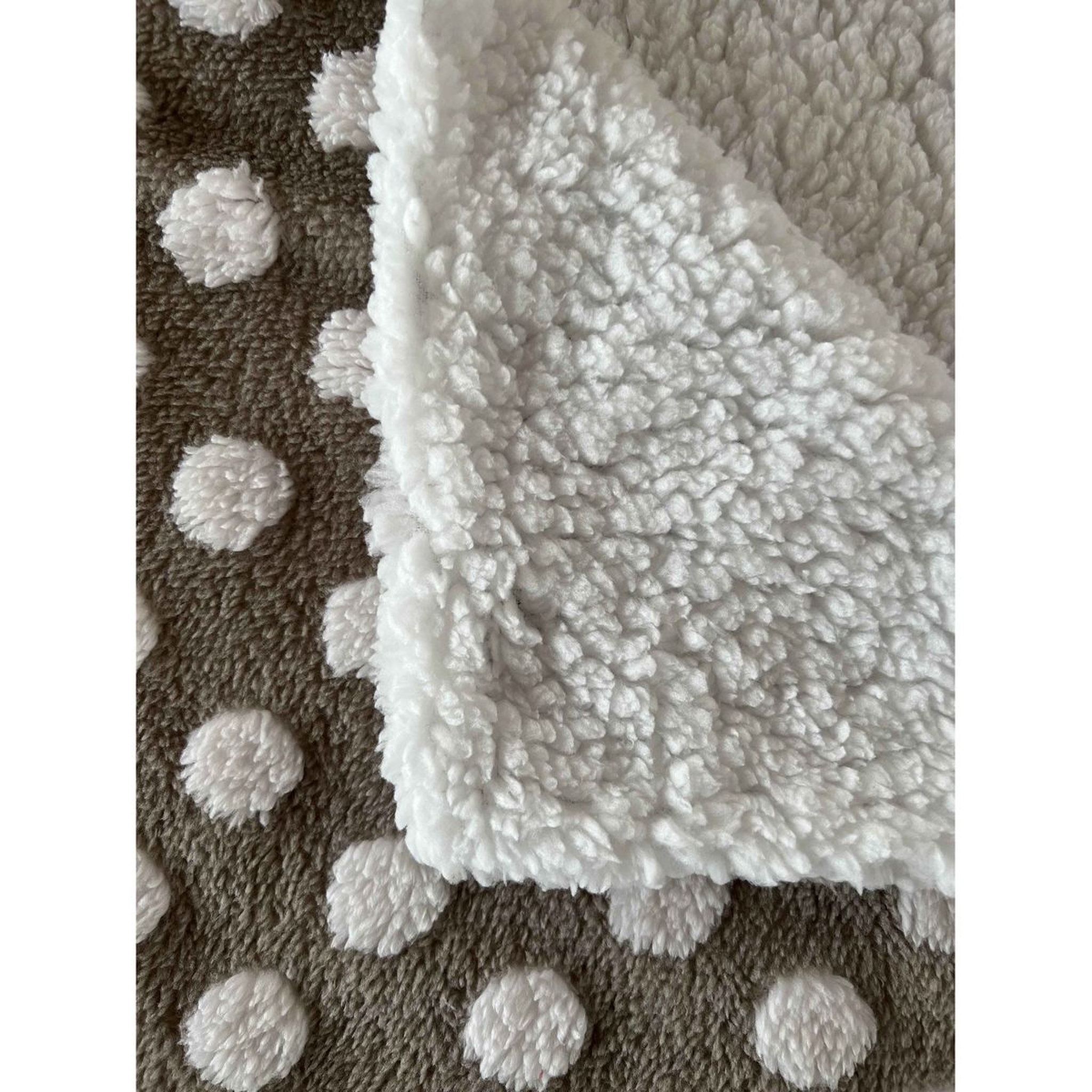 Voir la diapositive 2 : ACTUEL Plaid fantaisie double face en polyester 250g/m²  BOULE DE NEIGE 