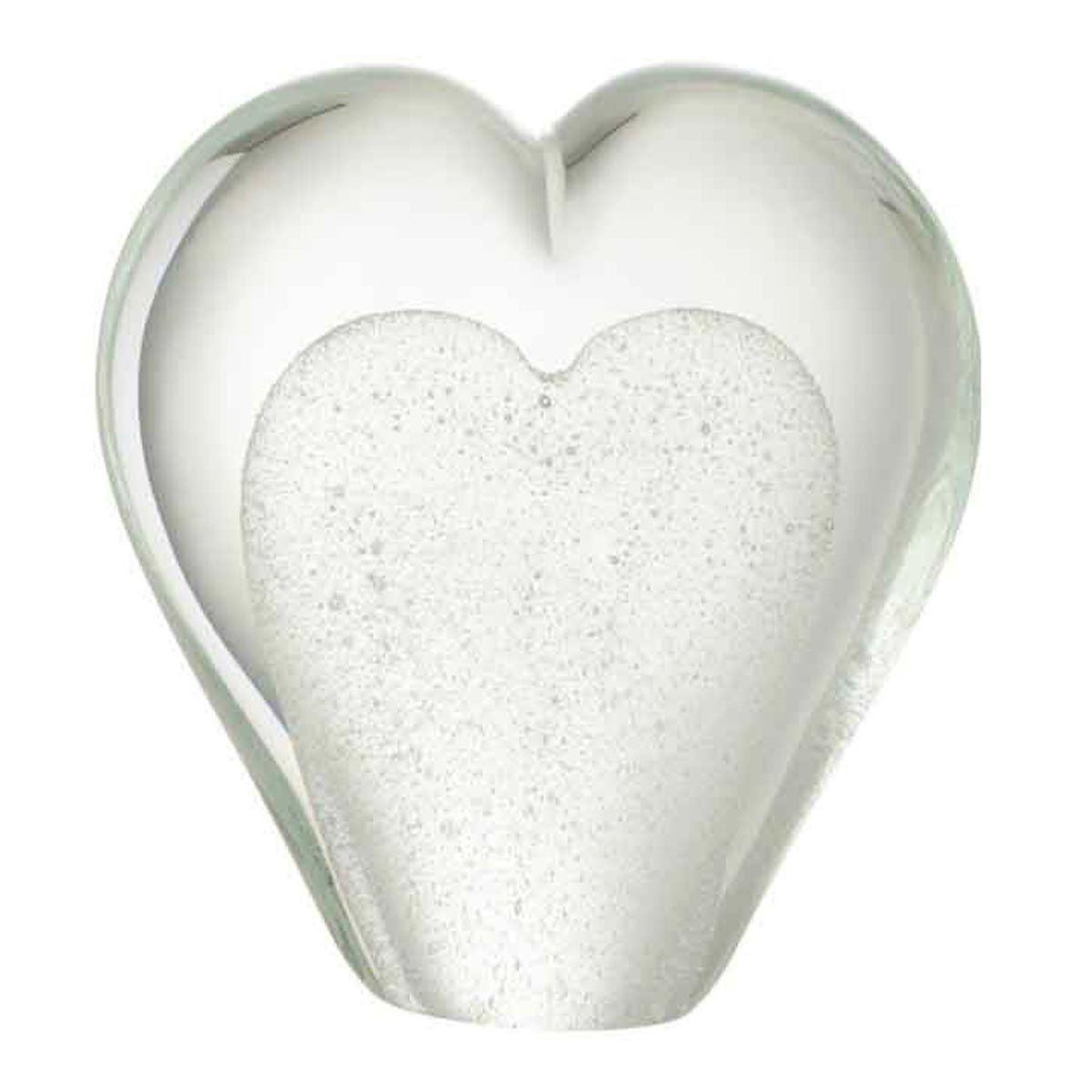 J-LINE Presse-papier en verre  cœur  11cm blanc