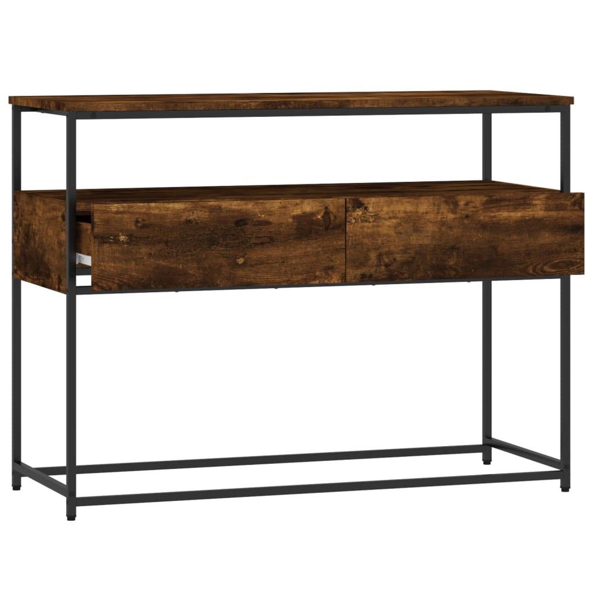 Voir la diapositive 5 : VIDAXL Table console chene fume 100x40x75 cm bois d'ingenierie