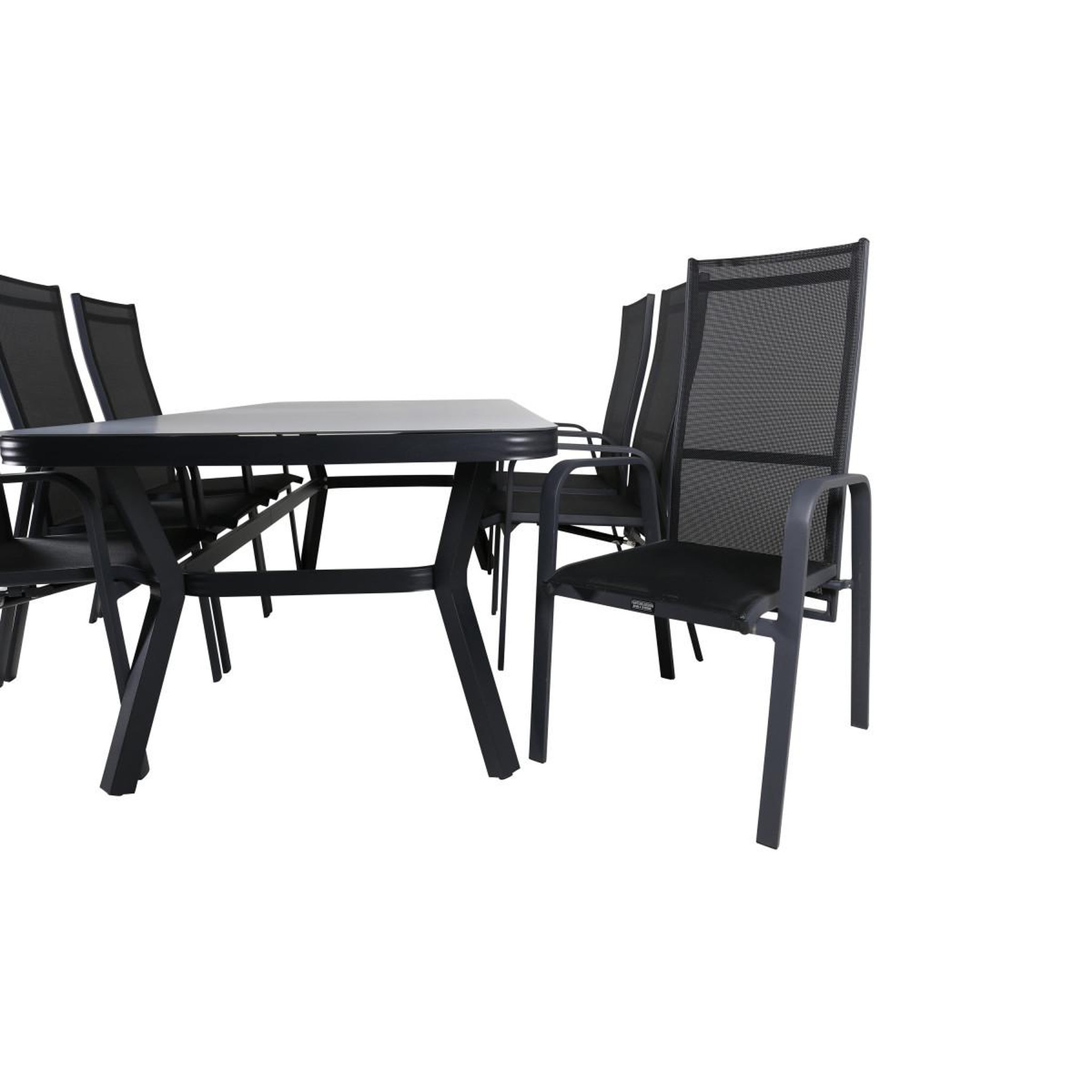 Voir la diapositive 5 : Paris Prix Ensemble Table de Jardin & 6 Chaises  Virya & Copacabana  200cm Noir