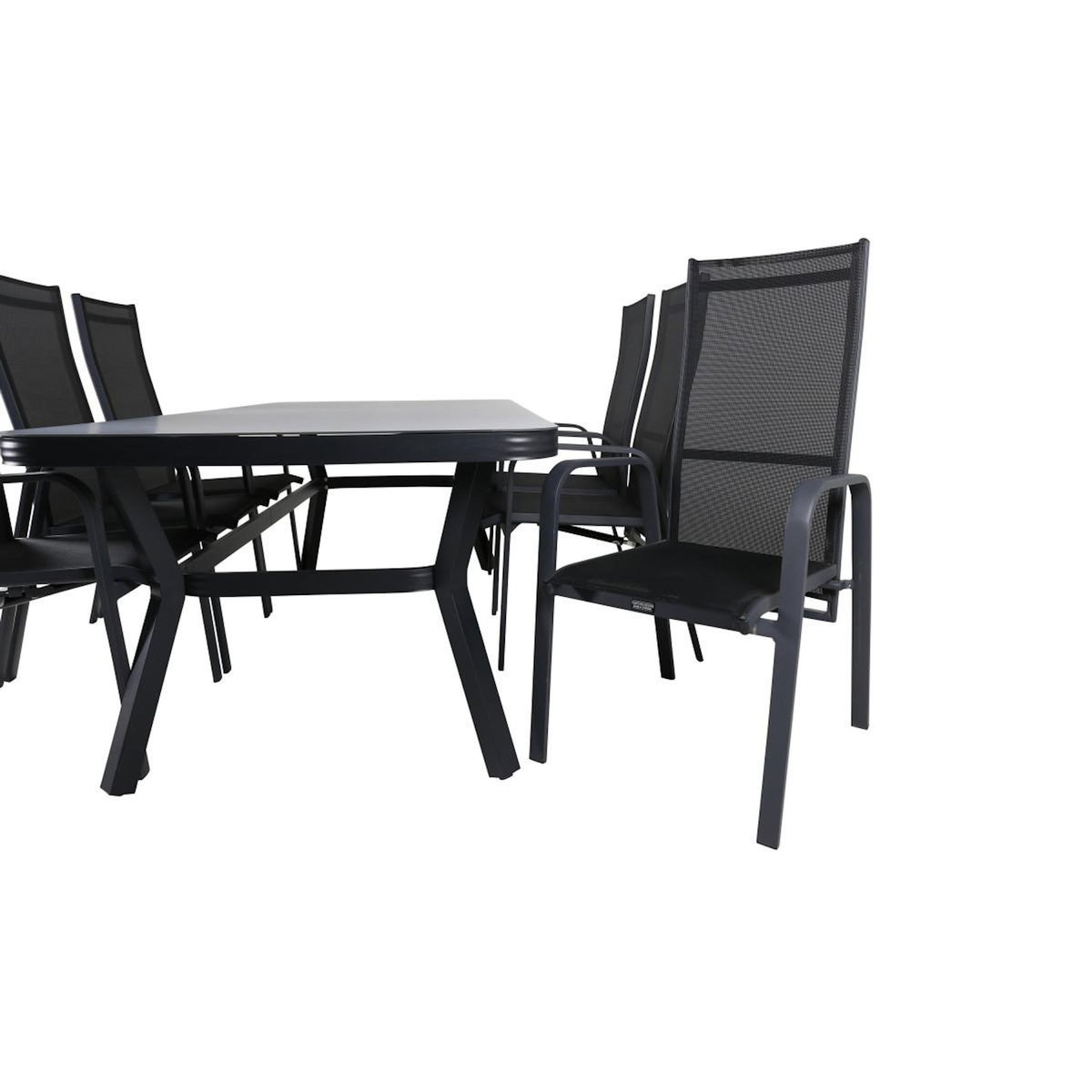 Paris Prix Ensemble Table de Jardin & 6 Chaises  Virya & Copacabana  200cm Noir