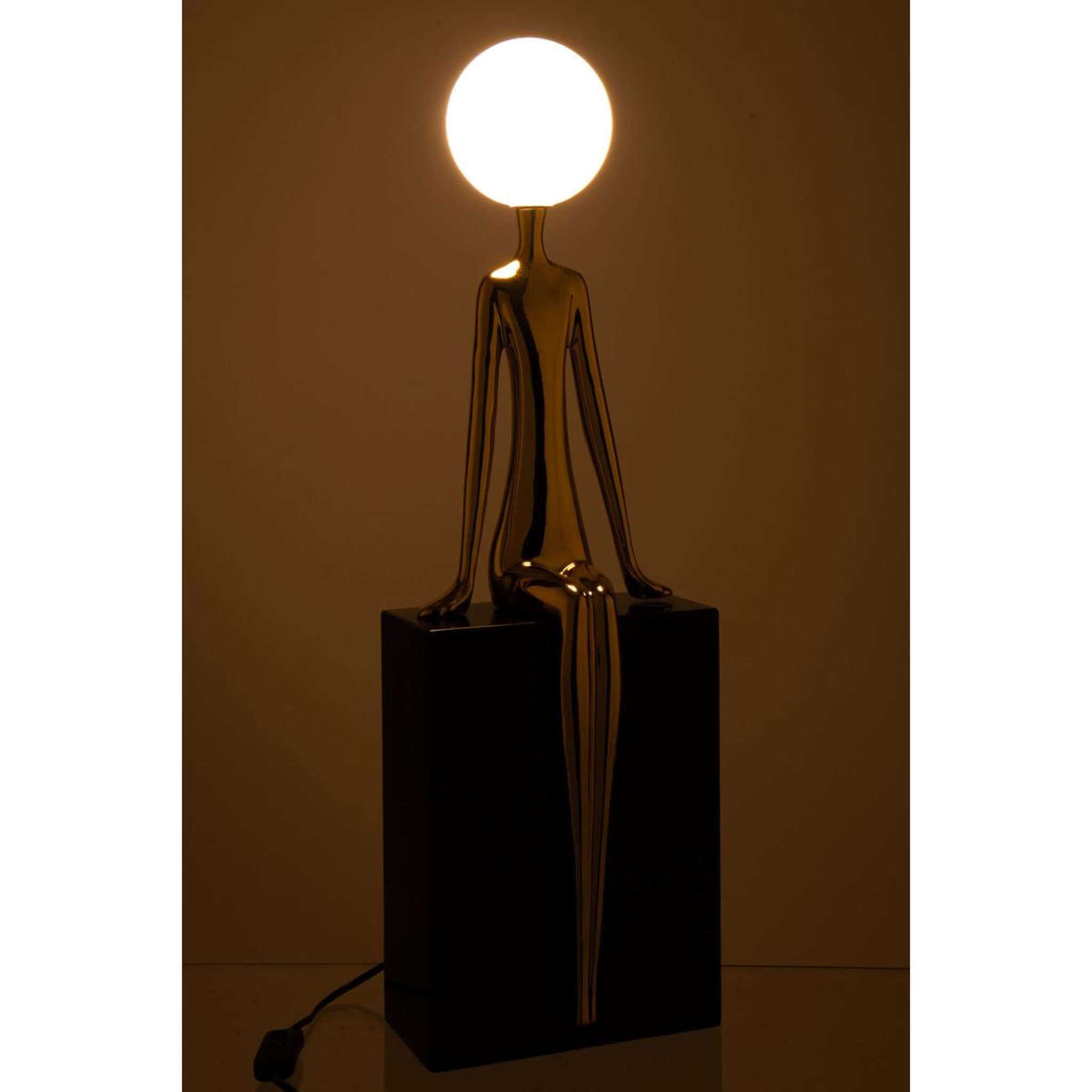 Voir la diapositive 4 : J-LINE Lampe à poser design  silhouette  72cm doré & noir