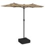Voir la diapositive 2 : VIDAXL Parasol de jardin a double tete avec LED taupe 316x240 cm