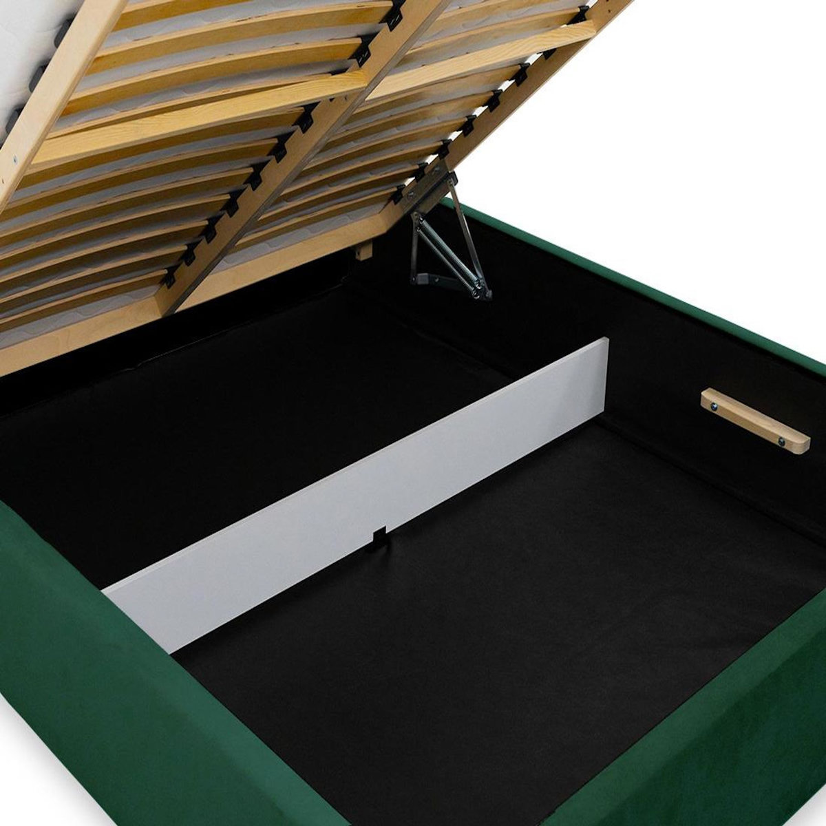 BEST MOBILIER John - lit coffre - 180x200 cm - en velours - sommier inclus