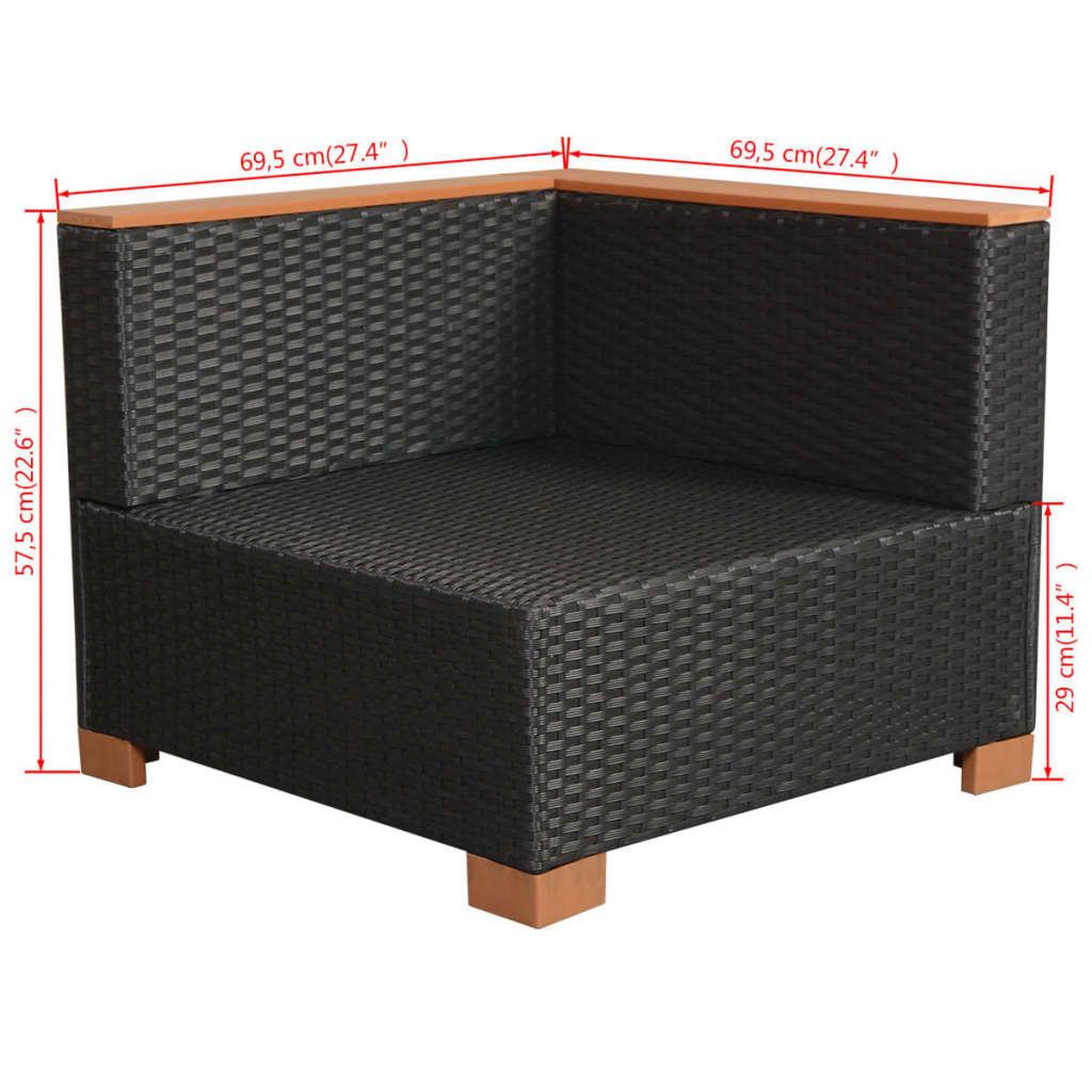 Voir la diapositive 6 : VIDAXL Salon de jardin 10 pcs avec coussins resine tressee noir