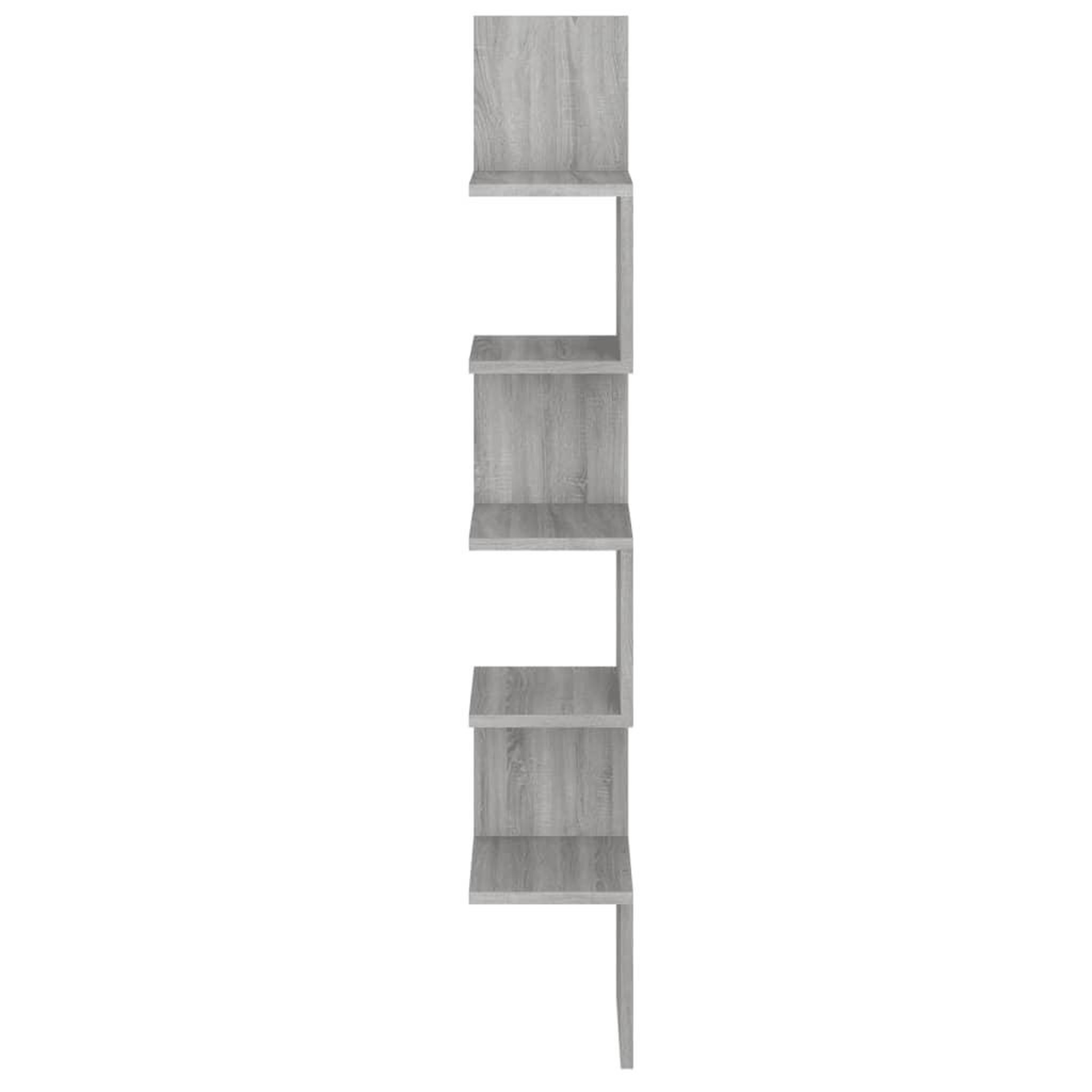 Voir la diapositive 3 : VIDAXL Etagere angle murale Sonoma gris 20x20x127,5 cm Bois ingenierie