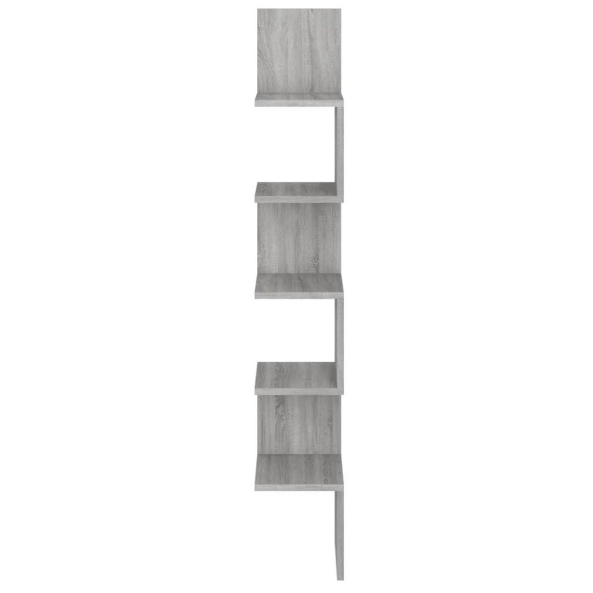 VIDAXL Etagere angle murale Sonoma gris 20x20x127,5 cm Bois ingenierie