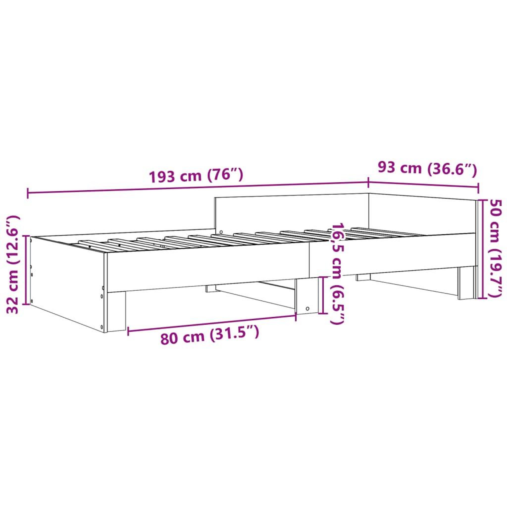 Voir la diapositive 6 : VIDAXL Cadre de lit sans matelas gris beton 90x190cm bois d'ingenierie