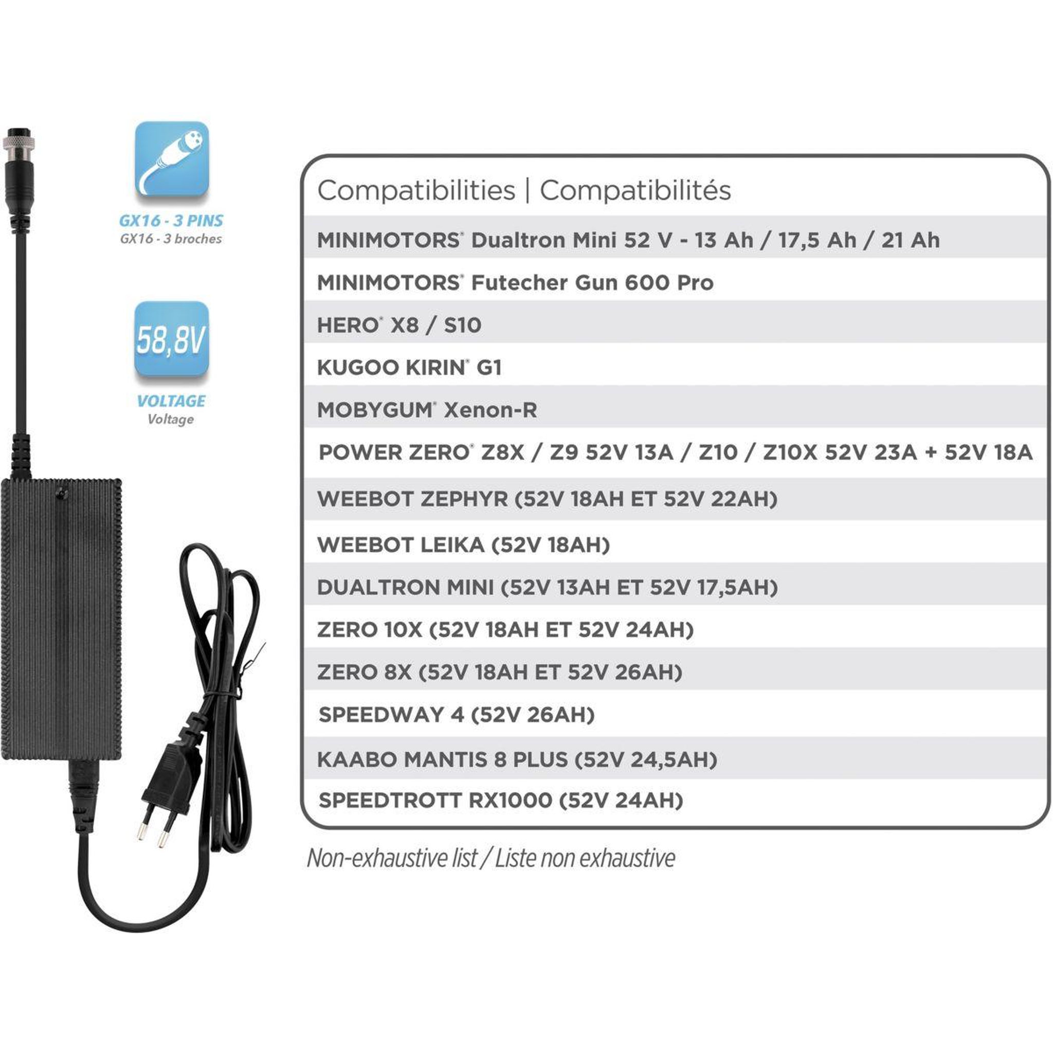 Voir la diapositive 5 : TNB Chargeur 58.8v pour trottinettes électriques
