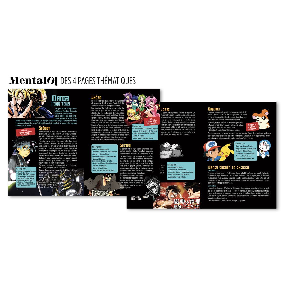 Mentalo Agenda scolaire journalier Manga 2023-2024