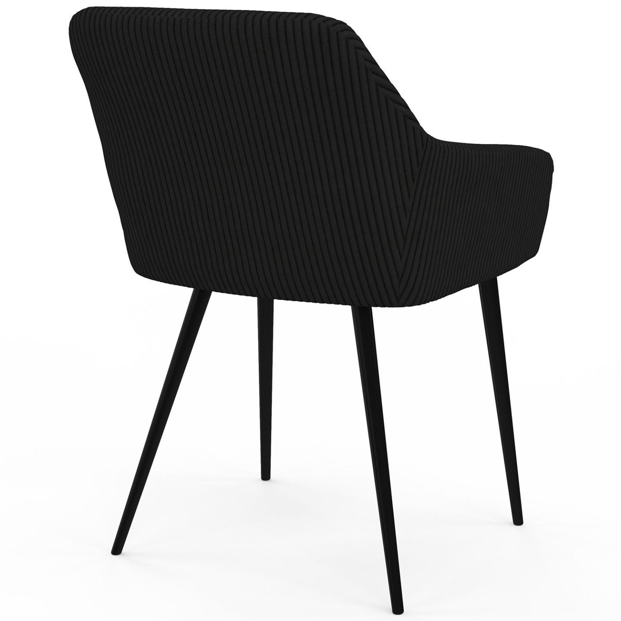 Voir la diapositive 4 : ID MARKET Lot de 2 chaises de salle à manger, fauteuils de table jany en velours côtelé noir