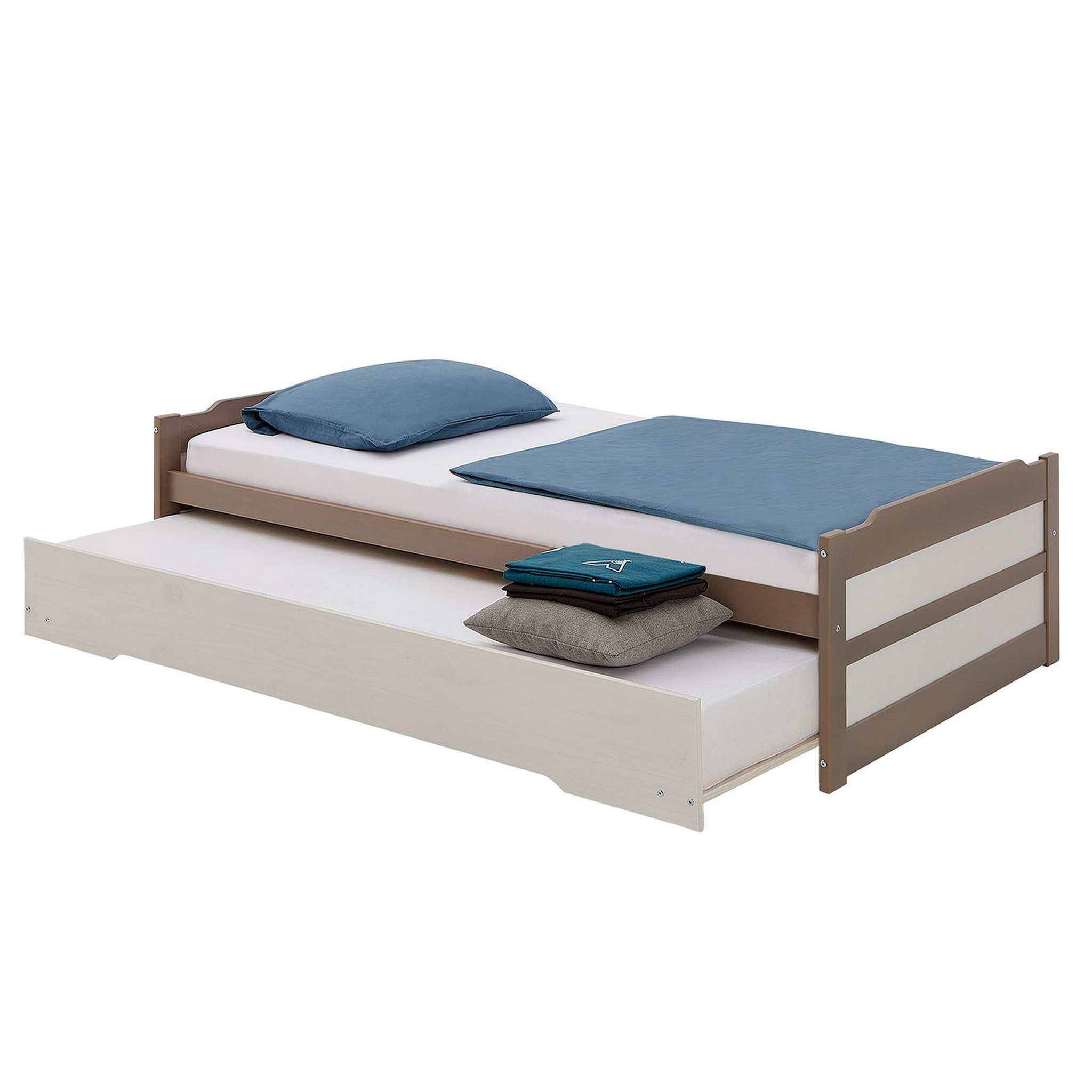 Voir la diapositive 1 : IDIMEX Lit gigogne LORENA en pin massif, 90 x 190 cm