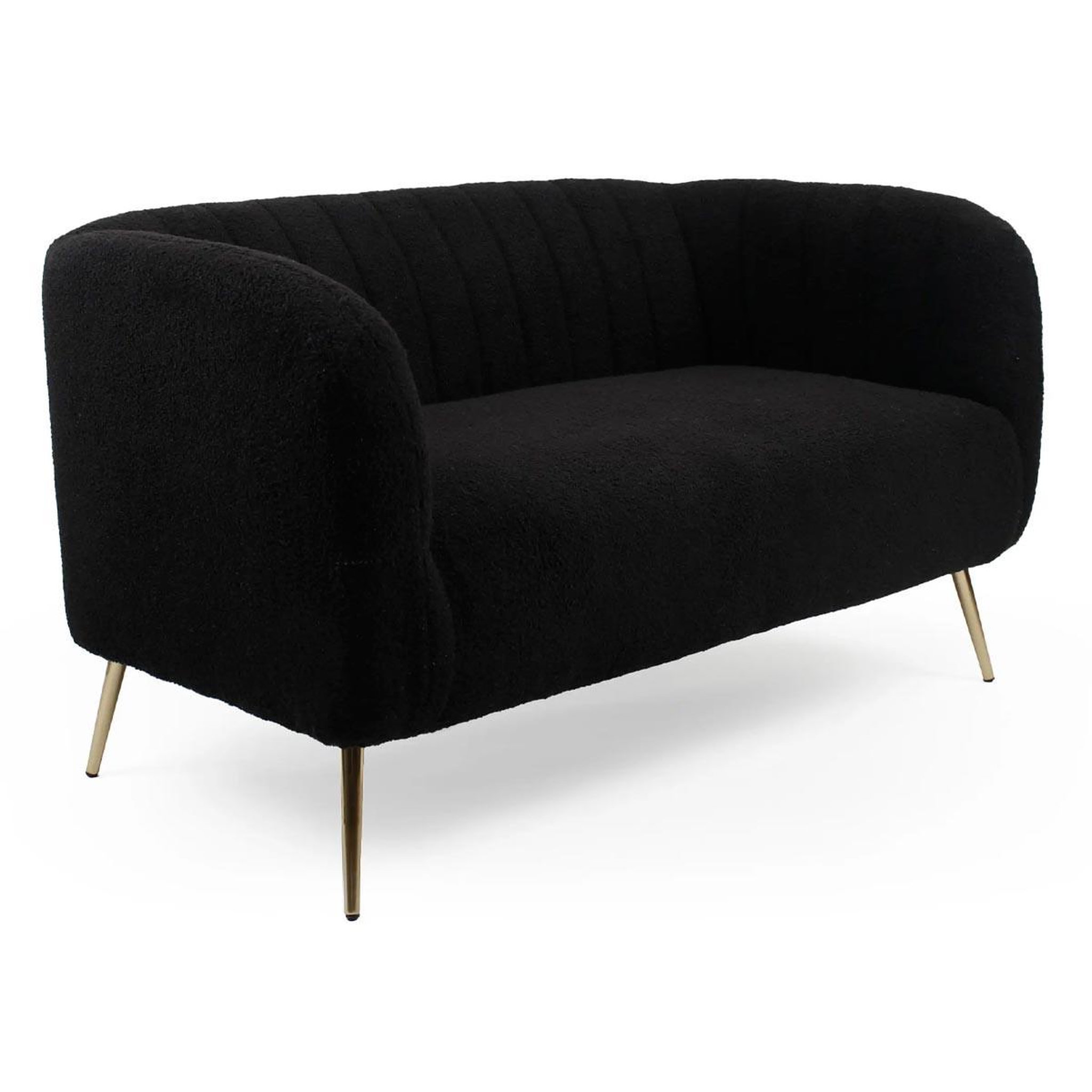 Voir la diapositive 2 : Paris Prix Canapé 2 places bouclette  reuben  128cm noir