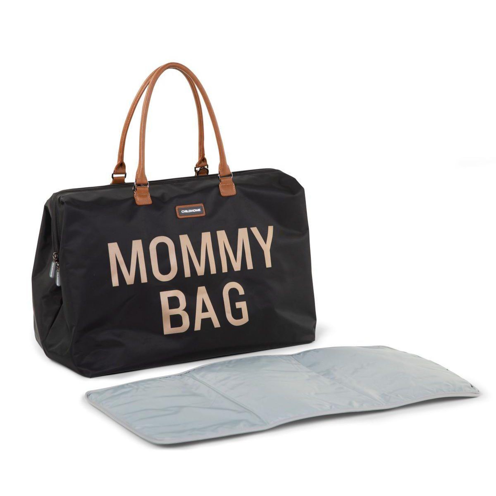Voir la diapositive 2 : CHILDHOME Mommy Bag Sac A Langer Noir Or