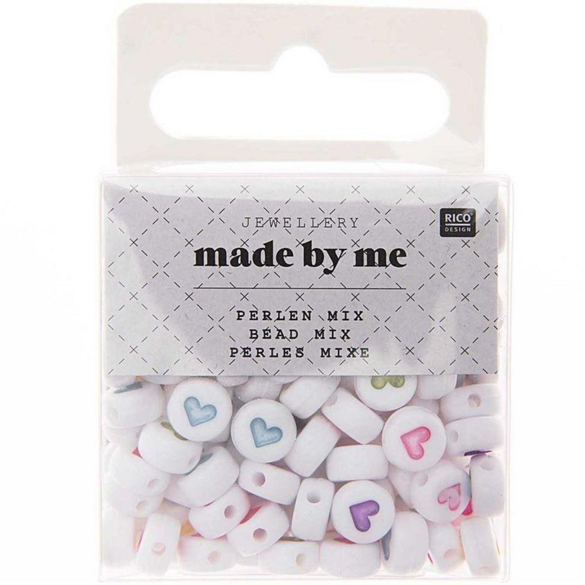 RICO DESIGN 165 perles centre coeur 5 x 7 mm - pastel