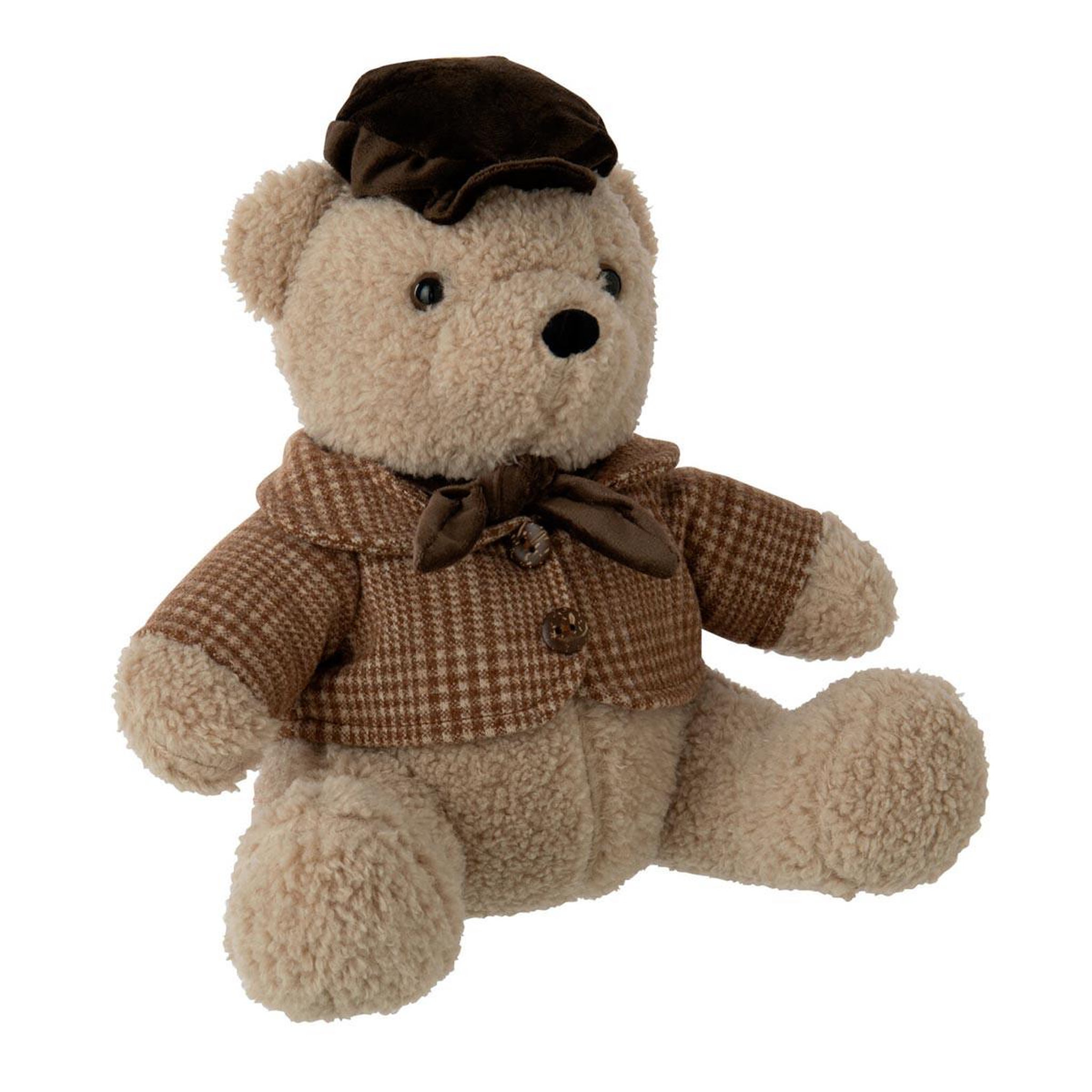 J-LINE Cale-porte ours  léon  27cm beige & marron