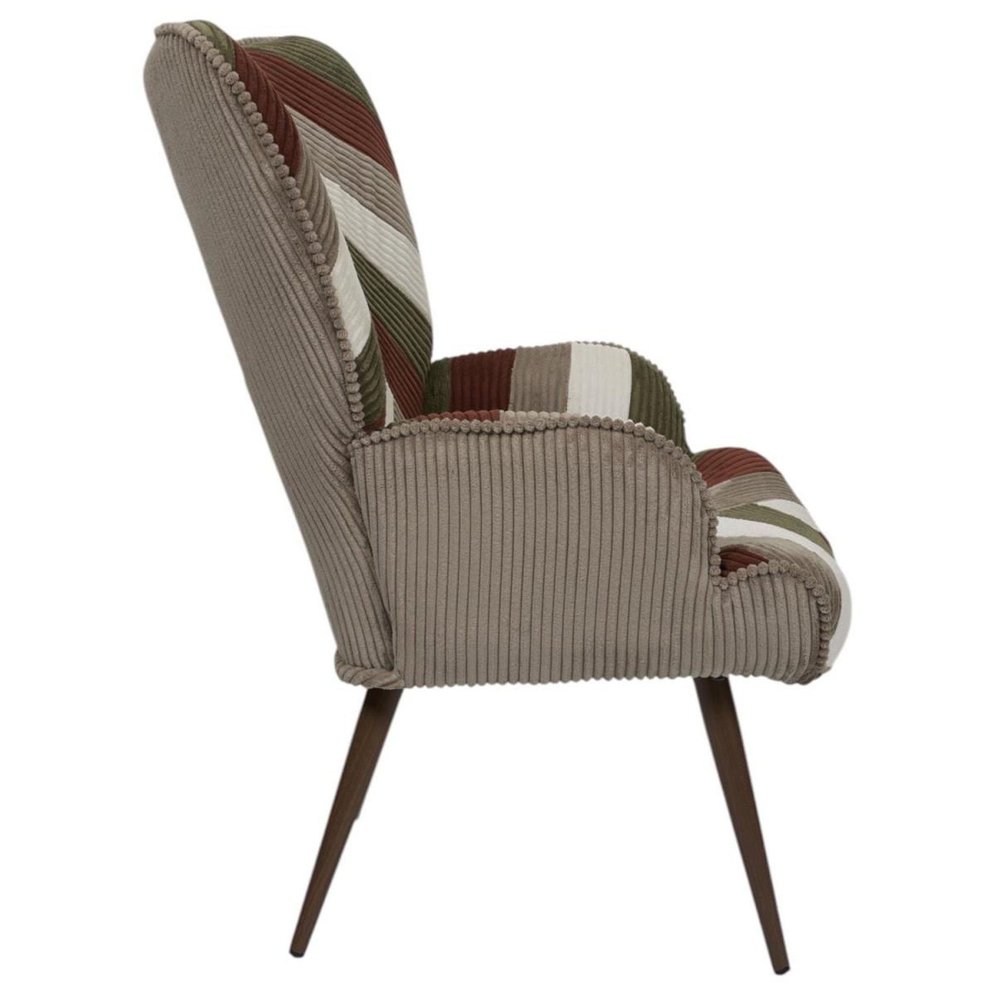 Voir la diapositive 3 : The Home Deco Factory Fauteuil côtelé  scott  97cm multicolore
