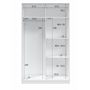 Voir la diapositive 4 : MARKET24 Armoire TOP - Décor blanc artik et chene nodi - 2 Portes coulissantes - L200 x H121 x P50 cm