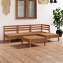 Voir la diapositive 1 : VIDAXL Salon de jardin 5 pcs Bois de pin massif Marron miel