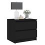Voir la diapositive 5 : VIDAXL Table de chevet Noir 50x39x43,5 cm Agglomere