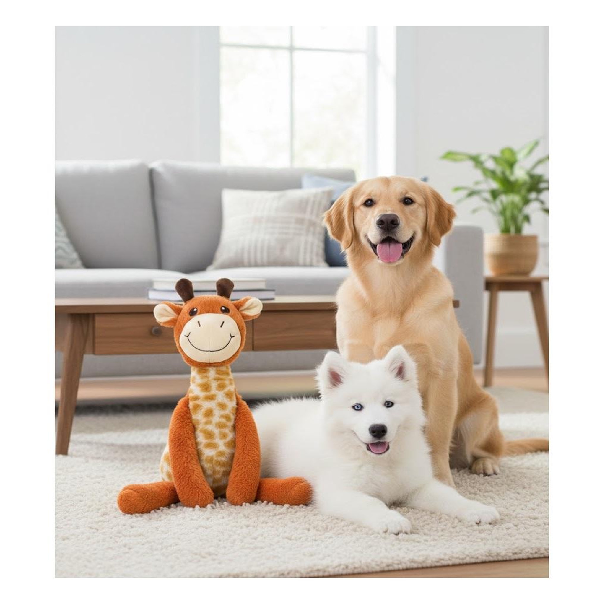 Voir la diapositive 4 : Eden Jeu sonore pour chien garfa la girafe en peluche