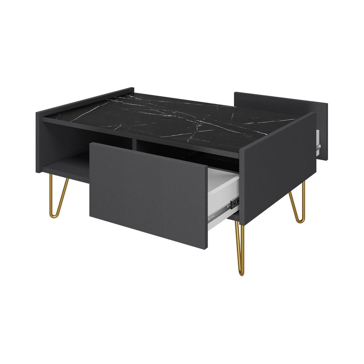 BEST MOBILIER Cali - table basse - effet marbre - 97 cm