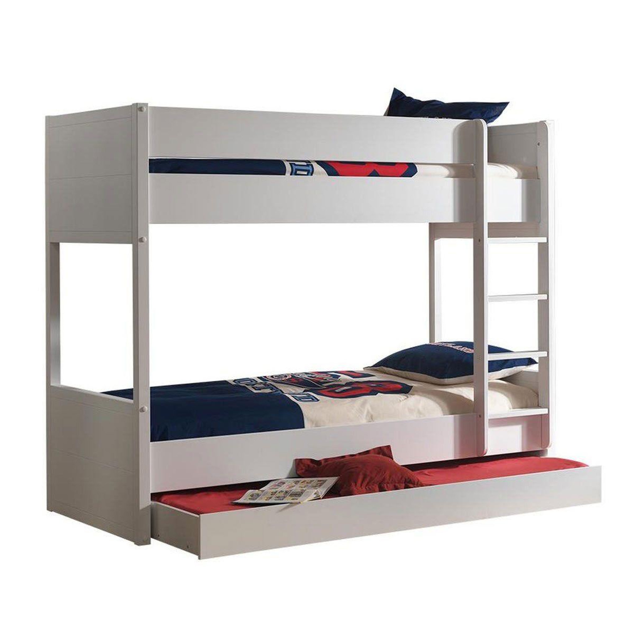 Voir la diapositive 2 : Paris Prix Pack - lit superposé enfant, tiroir & armoire 3 portes  lara  blanc