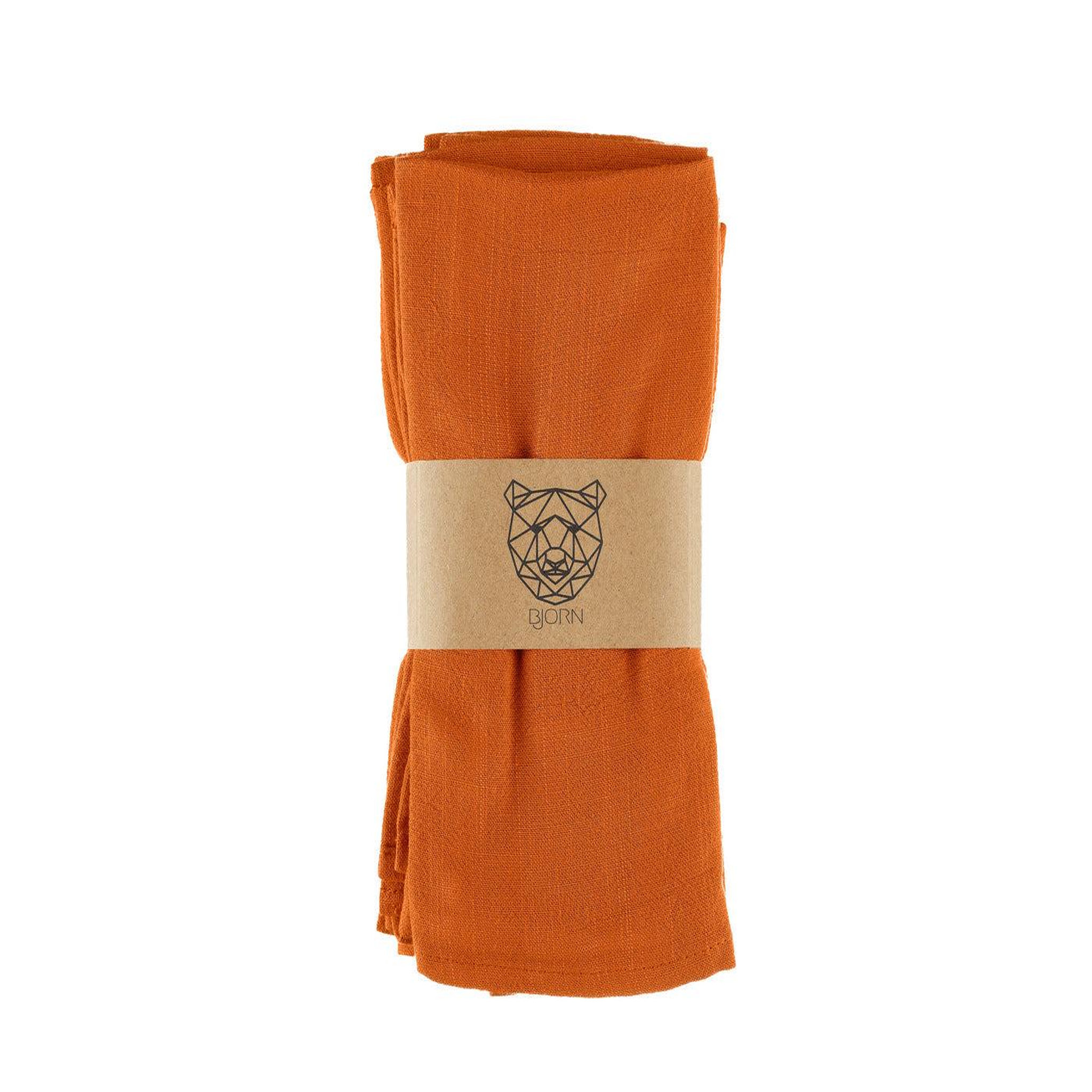 Voir la diapositive 5 : BJORN Serviette de table - 6 pièces - lin et coton orange
