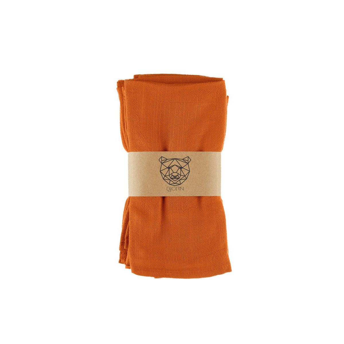 BJORN Serviette de table - 6 pièces - Lin et coton orange