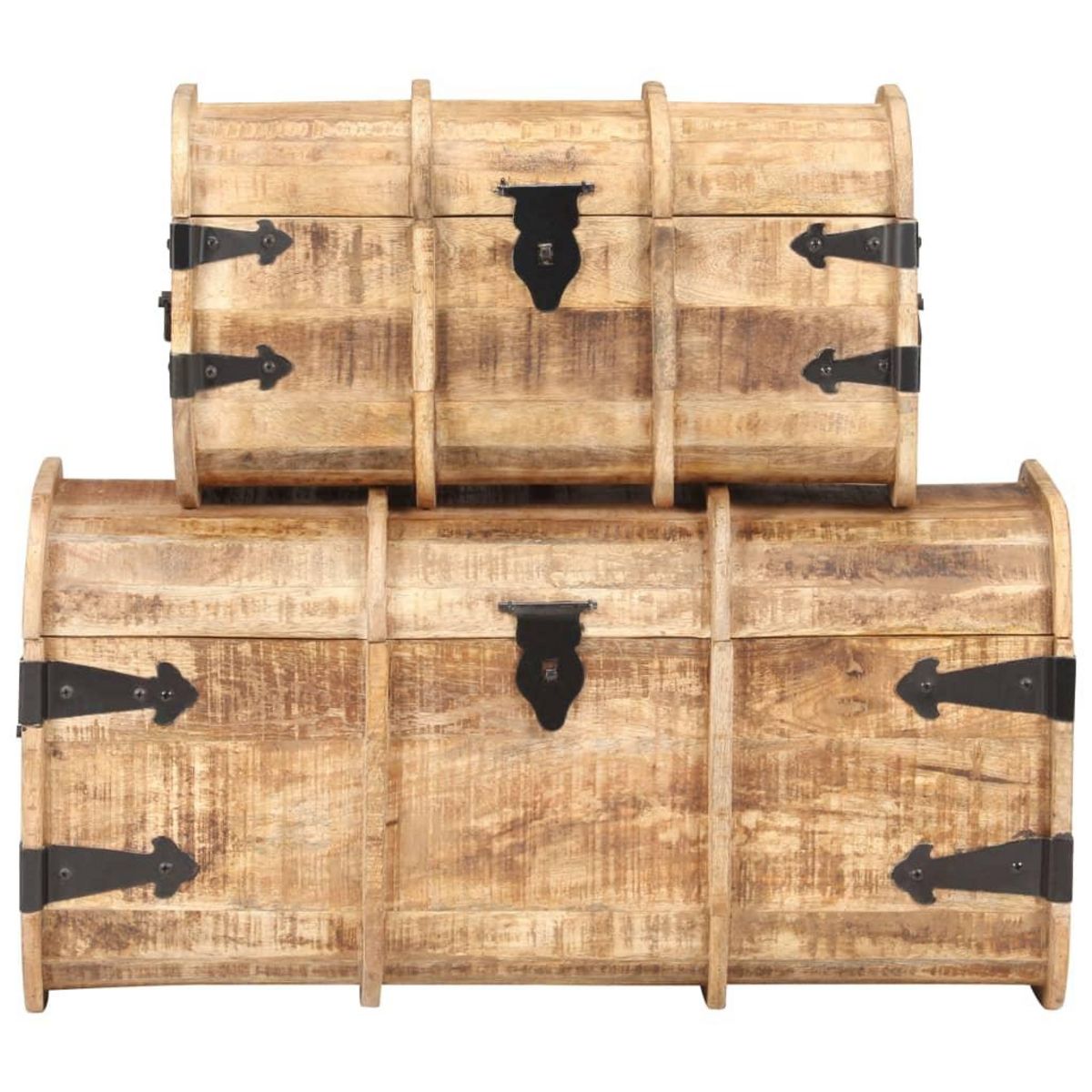 VIDAXL Coffres de rangement 2 pcs Bois de manguier massif
