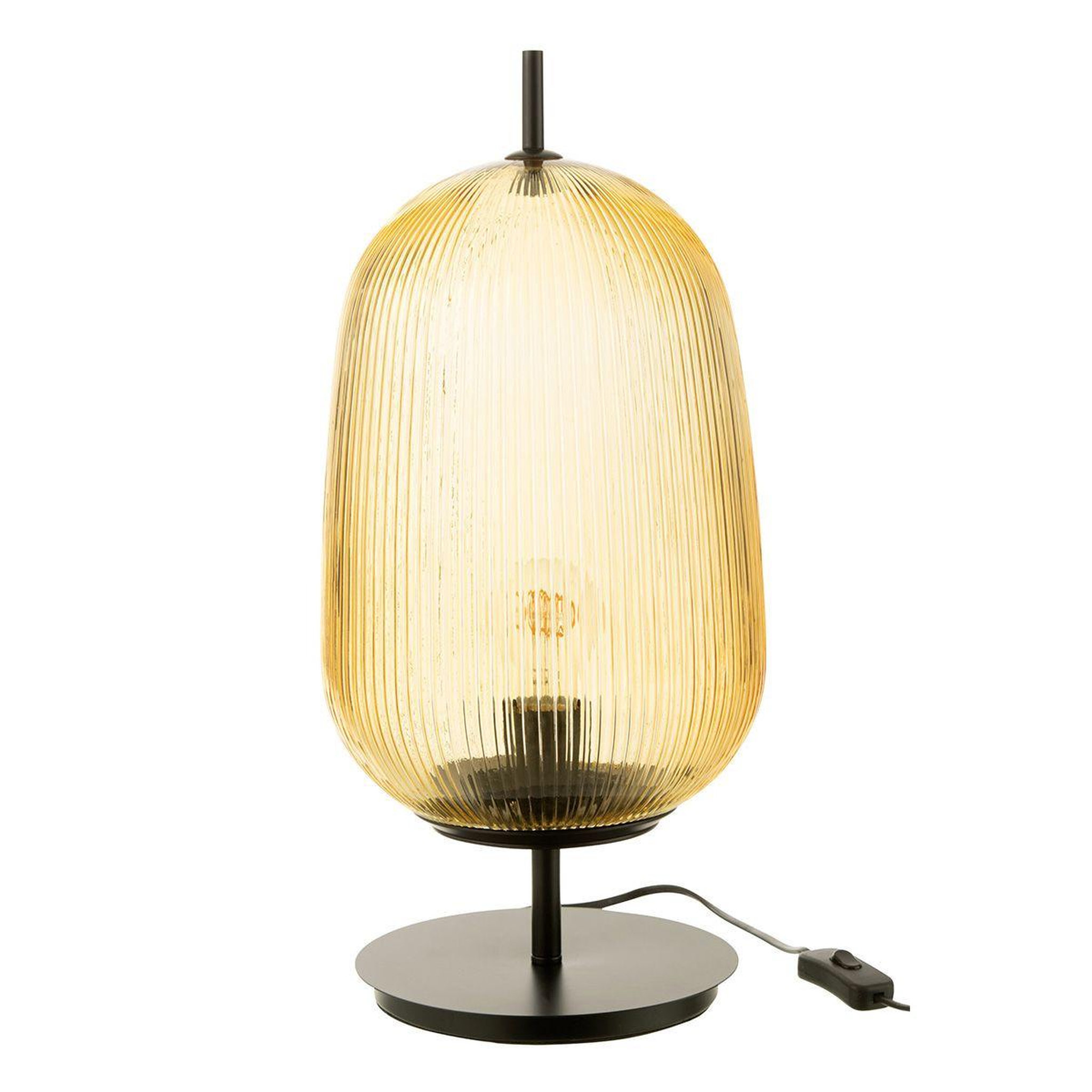 J-LINE Lampe à poser en verre  oasis ii  45cm jaune