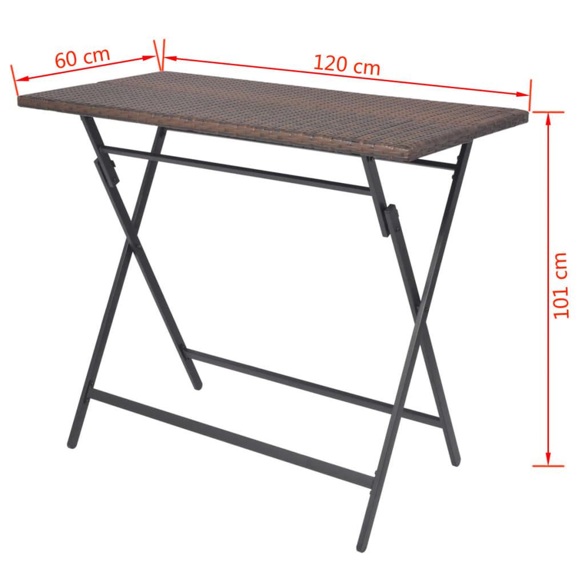 Voir la diapositive 6 : VIDAXL Ensemble a manger d'exterieur pliable 7pcs Acier Resine tressee