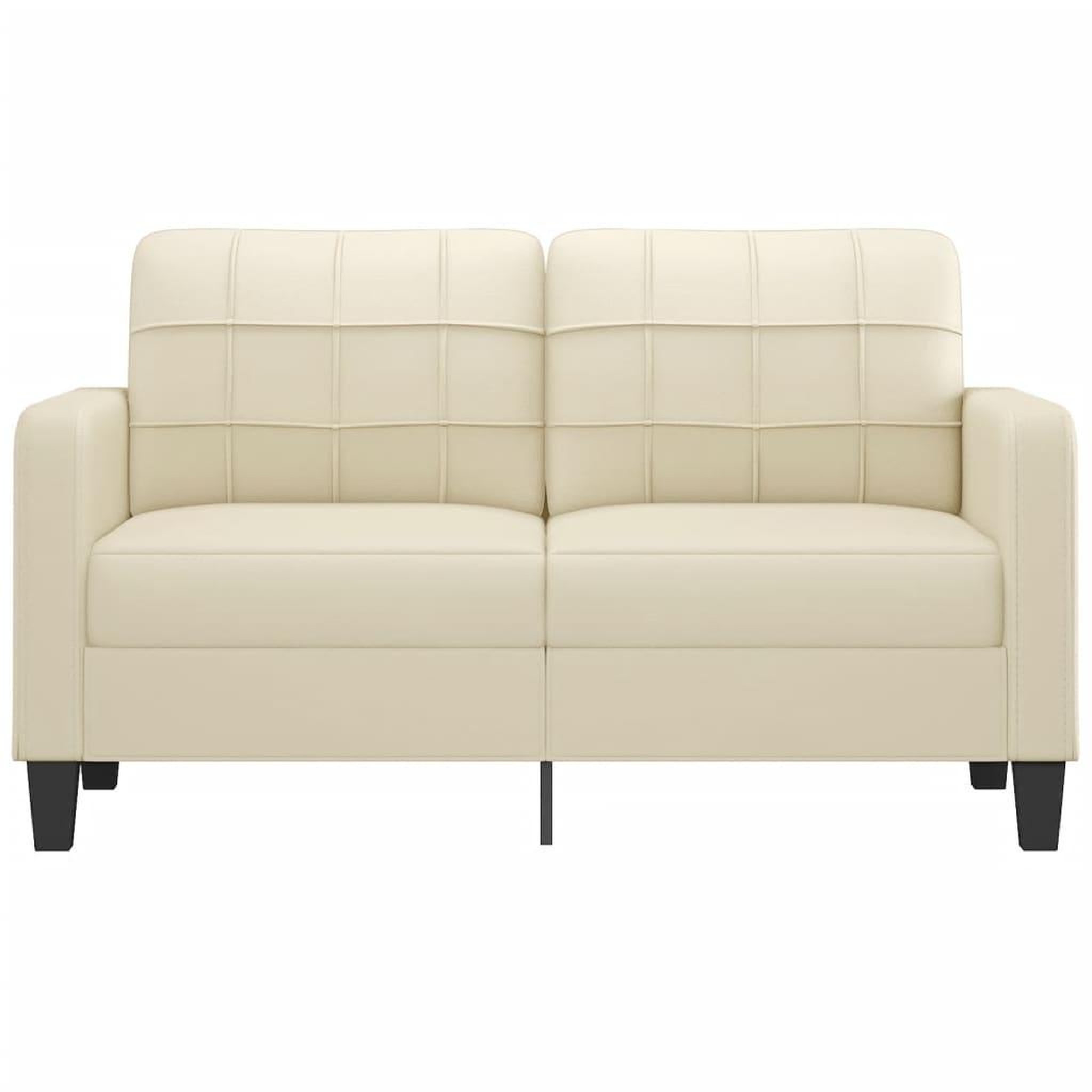 Voir la diapositive 3 : VIDAXL Canape a 2 places Creme 140 cm Similicuir