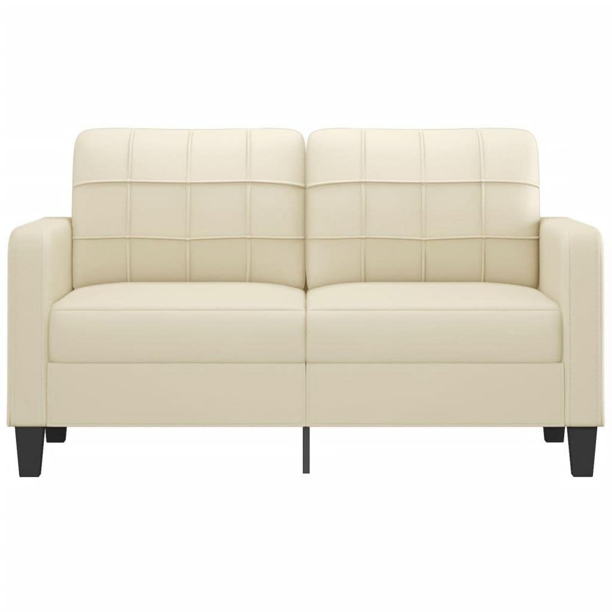 VIDAXL Canape a 2 places Creme 140 cm Similicuir