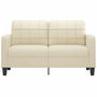 Voir la diapositive 3 : VIDAXL Canape a 2 places Creme 140 cm Similicuir