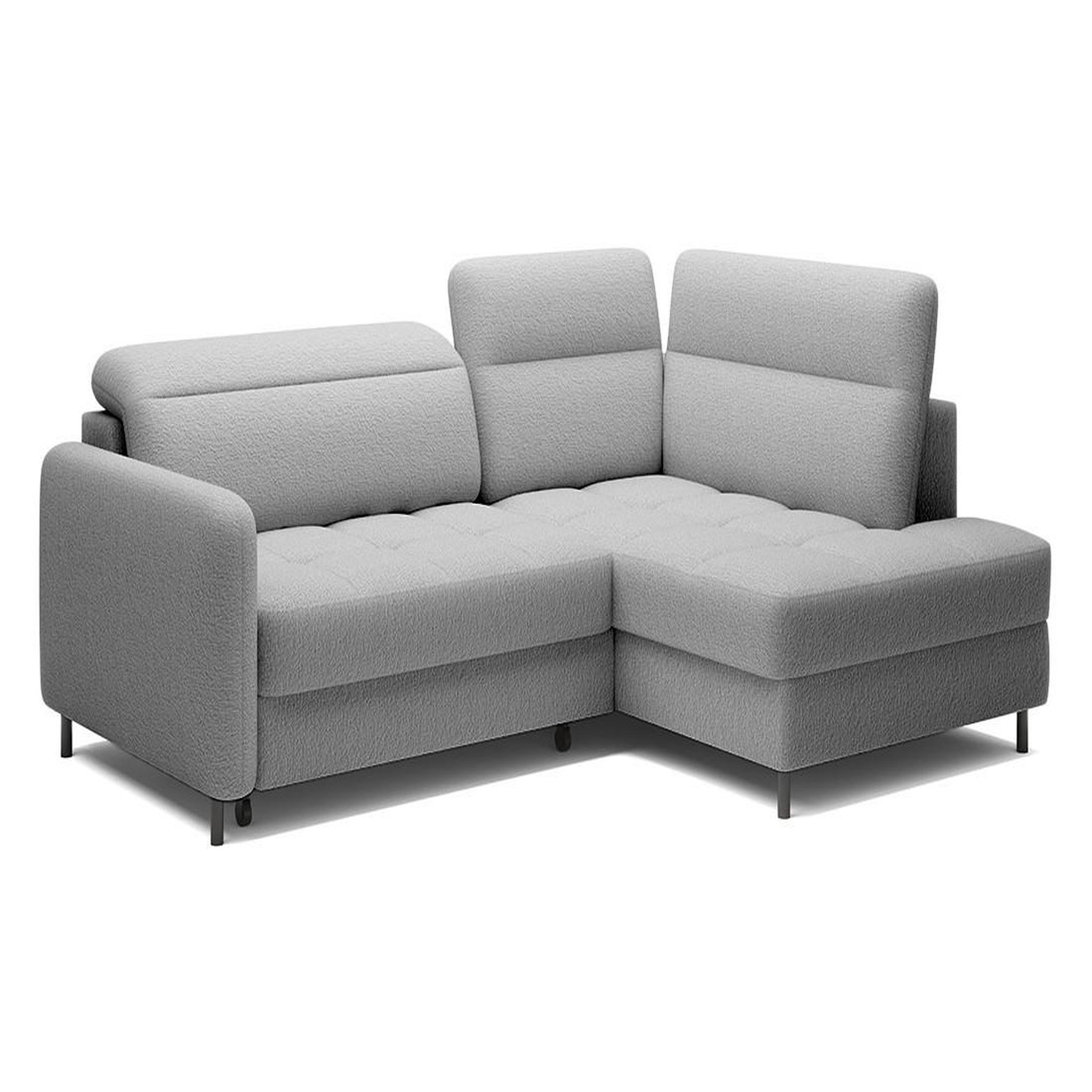 Voir la diapositive 5 : BEST MOBILIER Kalibo - canapé d'angle droit - 5 places - convertible avec coffre et têtières - en tissu bouclette