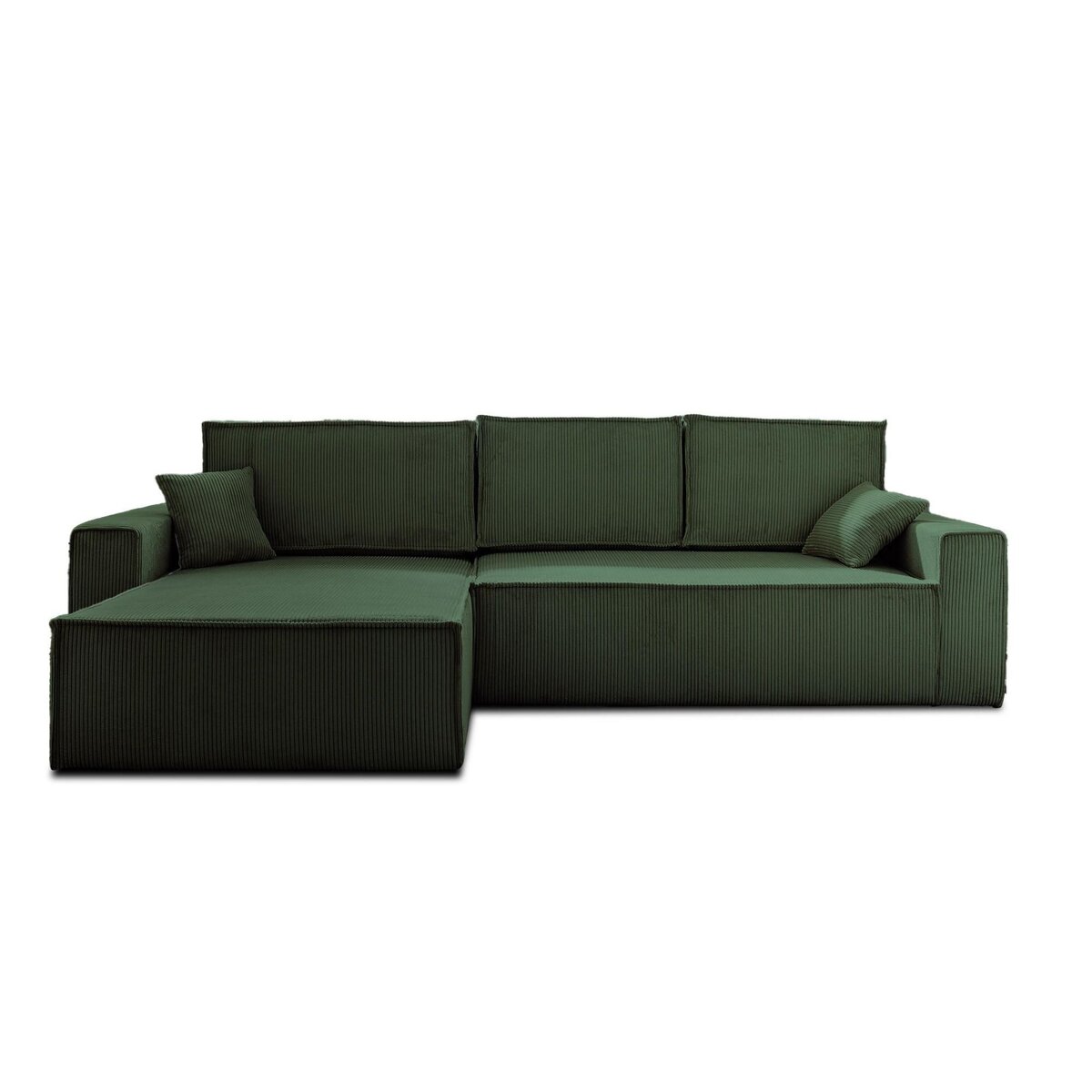 BEST MOBILIER Dellia - canapé d'angle réversible convertible - avec coffre - en velours côtelé - 4 places