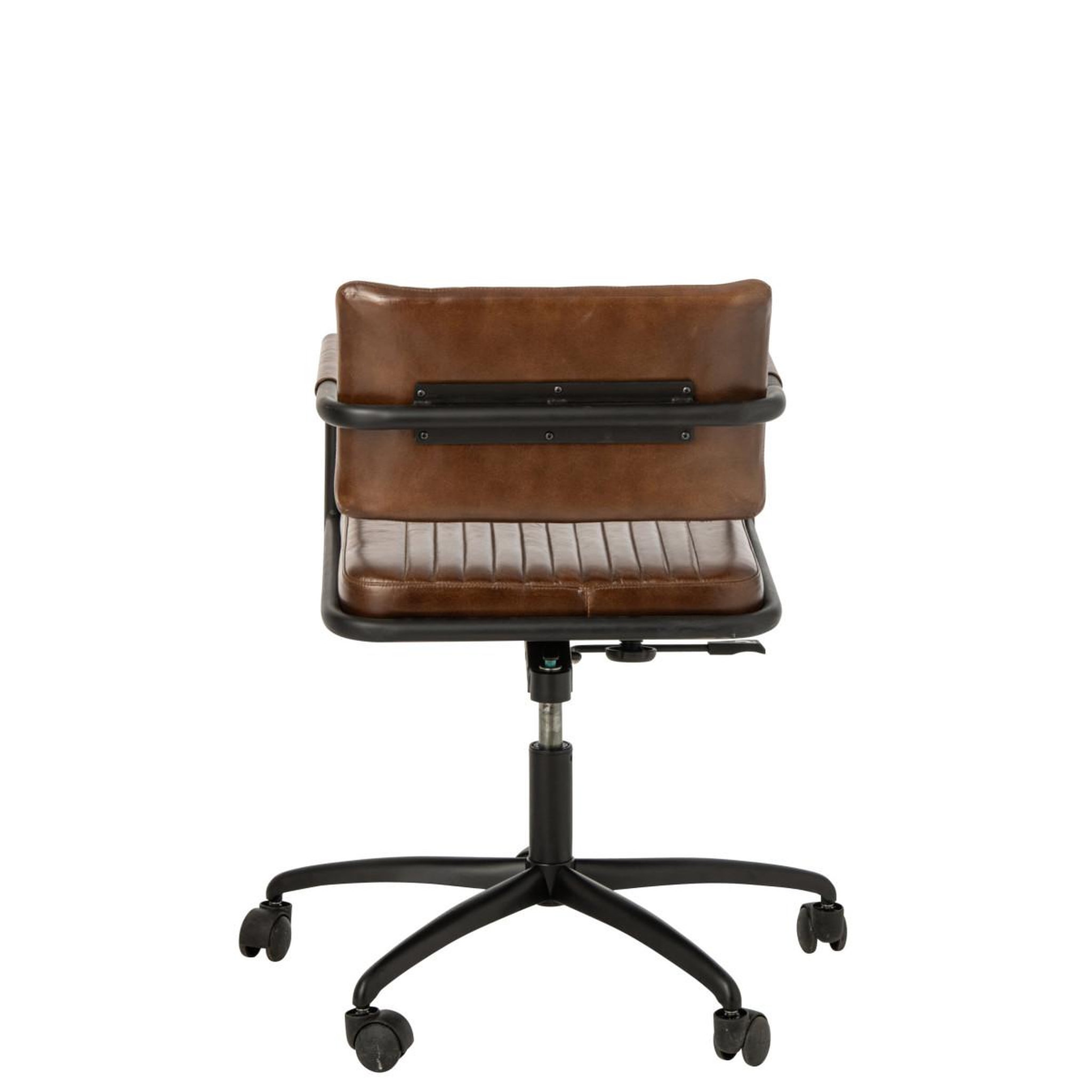 Voir la diapositive 4 : J-LINE Chaise de bureau en cuir  austin  82cm marron