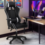 Voir la diapositive 2 : ID MARKET Fauteuil de gaming CARTER accoudoirs 2D pivotants, réglable hauteur noir et blanc