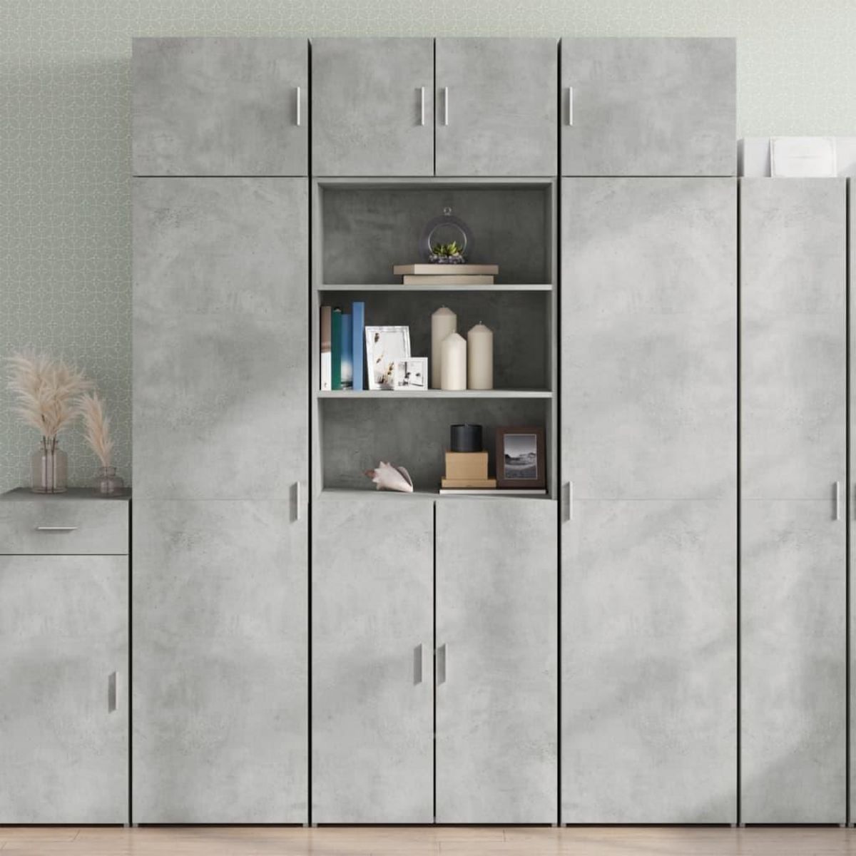 VIDAXL Armoire de rangement gris beton 70x42,5x225cm bois d'ingenierie